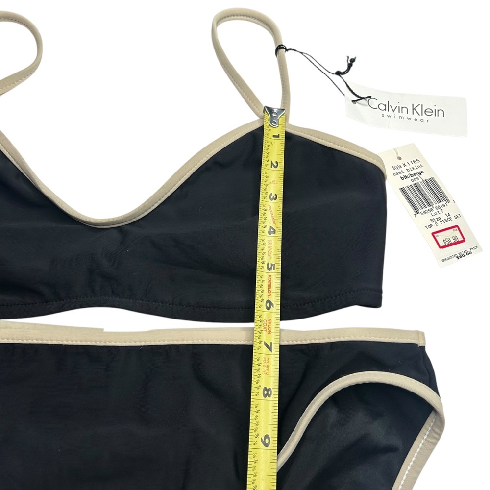 NWT new Calvin Klein Black Bikini Set w/ Cream Trim Y2K 2000s - Picture 5 of 6